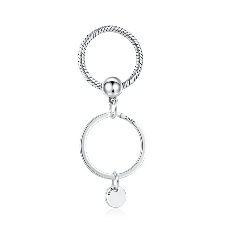 Silver Keychain for European Charms Bracelet DIY Jewelry