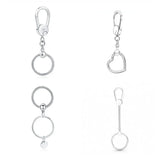 Silver Keychain for European Charms Bracelet DIY Jewelry