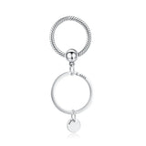 Silver Keychain for European Charms Bracelet DIY Jewelry