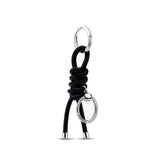 Silver Round Leather Keychain for European Charms Bracelet