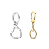 Silver Heart Keychain for Charms Bracelet Bangles
