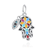 Silver Jigsaw Rainbow Charm Bead for Bracelet DIY Jewelry Gift