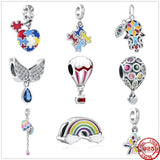Silver Jigsaw Rainbow Charm Bead for Bracelet DIY Jewelry Gift