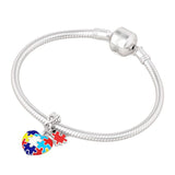 Silver Jigsaw Rainbow Charm Bead for Bracelet DIY Jewelry Gift