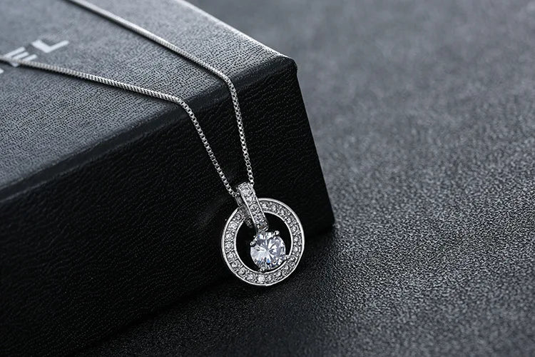 Sweet Bell Hollow Necklace Austrian Crystals