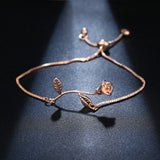 Alloy Rose Leaf Bracelet for Her Birthday