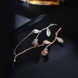 Alloy Rose Leaf Bracelet for Her Birthday