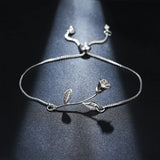 Alloy Rose Leaf Bracelet for Her Birthday