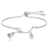 Alloy Rose Leaf Bracelet for Her Birthday