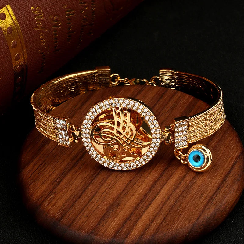 Ottoman Coin Jewelry Bangle Evil Eye Women Cuff Bracelet