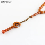 Ethnic Style Oval Bead Bracelet 33 Beads Coffee Color 10*12mm Tasbih Muslim Gift