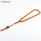 Ethnic Style Oval Bead Bracelet 33 Beads Coffee Color 10*12mm Tasbih Muslim Gift