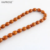 Ethnic Style Oval Bead Bracelet 33 Beads Coffee Color 10*12mm Tasbih Muslim Gift