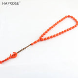 Oval Bracelet Red Bead Ethnic Style Bracelet 33 Beads Tasbih Muslim Allah Beads