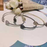 Oval Cuff Bracelet Zirconia Bangle Wedding Jewelry