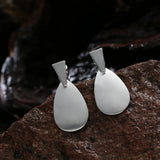 Oval Water Drop Metal Clip Earrings Alloy Ear Clip