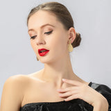 Oval Water Drop Metal Clip Earrings Alloy Ear Clip