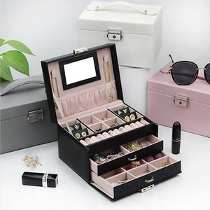 PU Jewelry Organizer Portable Necklace Earrings Rings Jewelry Box Packaging