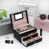 PU Jewelry Organizer Portable Necklace Earrings Rings Jewelry Box Packaging