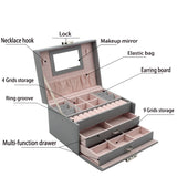 PU Jewelry Organizer Portable Necklace Earrings Rings Jewelry Box Packaging