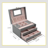 PU Jewelry Organizer Portable Necklace Earrings Rings Jewelry Box Packaging