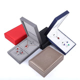 PU Leather Jewelry Display Box Organizer Necklace Earring Ring Holder