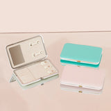 PU Leather Jewelry Organizer Box Display Travel Case with Mirror