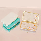 PU Leather Jewelry Organizer Box Display Travel Case with Mirror