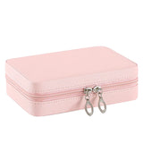 Portable PU Leather Jewelry Box with Mirror and Zipper