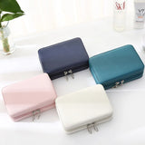 Portable PU Leather Jewelry Box with Mirror and Zipper