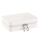 Portable PU Leather Jewelry Box with Mirror and Zipper