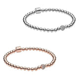 925 Silver Beaded Bean Bracelet for Women