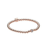 925 Silver Beaded Bean Bracelet for Women