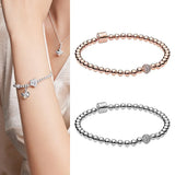 925 Silver Beaded Bean Bracelet for Women