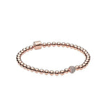 925 Silver Beaded Bean Bracelet for Women