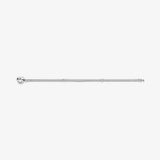 S925 Sterling Silver Snake Bone Chain Bracelet Heart Clasp Pink Silver