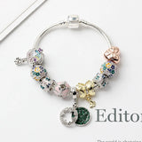 DIY Four Leaf Clover Beaded Bracelet with Butterfly Garland
