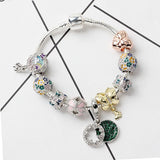 DIY Four Leaf Clover Beaded Bracelet with Butterfly Garland