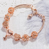 Panjia DIY Peach Heart Beaded Pan Bracelet - Unisex Bee Love Panjia Bracelet