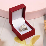 Red Paper Plastic Ring Box Square High Jewelry Box