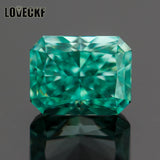 Paraiba Green Radiant CZ High Carbon Lab Diamond 4K Cut 5A+