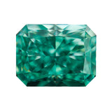Paraiba Green Radiant CZ High Carbon Lab Diamond 4K Cut 5A+