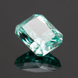 Paraiba Green Radiant CZ High Carbon Lab Diamond 4K Cut 5A+
