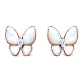 S925 Butterfly Earrings Women Grace 18K Rose Anti Allergy Jewellery