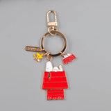 Snoopay Couple Key Ring Book Bag Pendant Metal Keychain