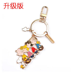 Snoopay Couple Key Ring Book Bag Pendant Metal Keychain