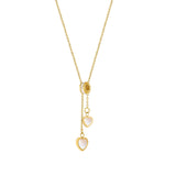 Peach Heart Tassel Necklace Titanium Steel Light Clavicle Chain