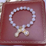 Peanut Double Chain Hetian Jade Bracelet Classic Jewelry