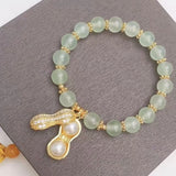 Peanut Double Chain Hetian Jade Bracelet Classic Jewelry