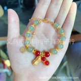 Peanut Double Chain Hetian Jade Bracelet Classic Jewelry